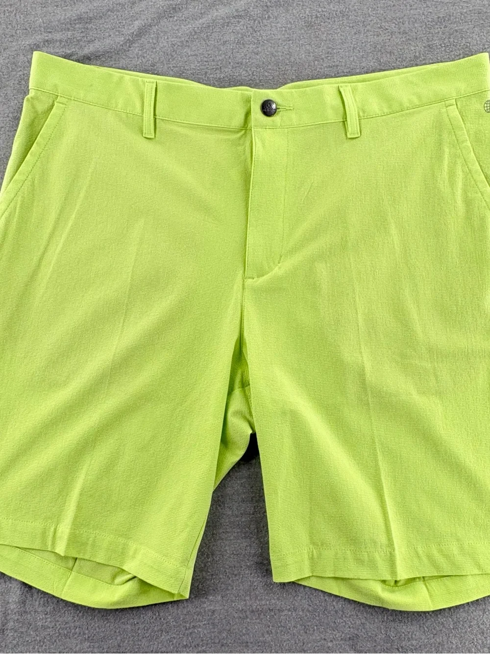 adidas Men's Neon Lime Flat Front Performance Shorts